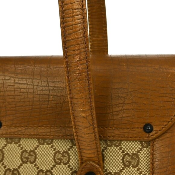 Gucci Beige Canvas GG Bamboo Tote Handbag 111713002058 NQ03561 BNN07 - Picture 4 of 11